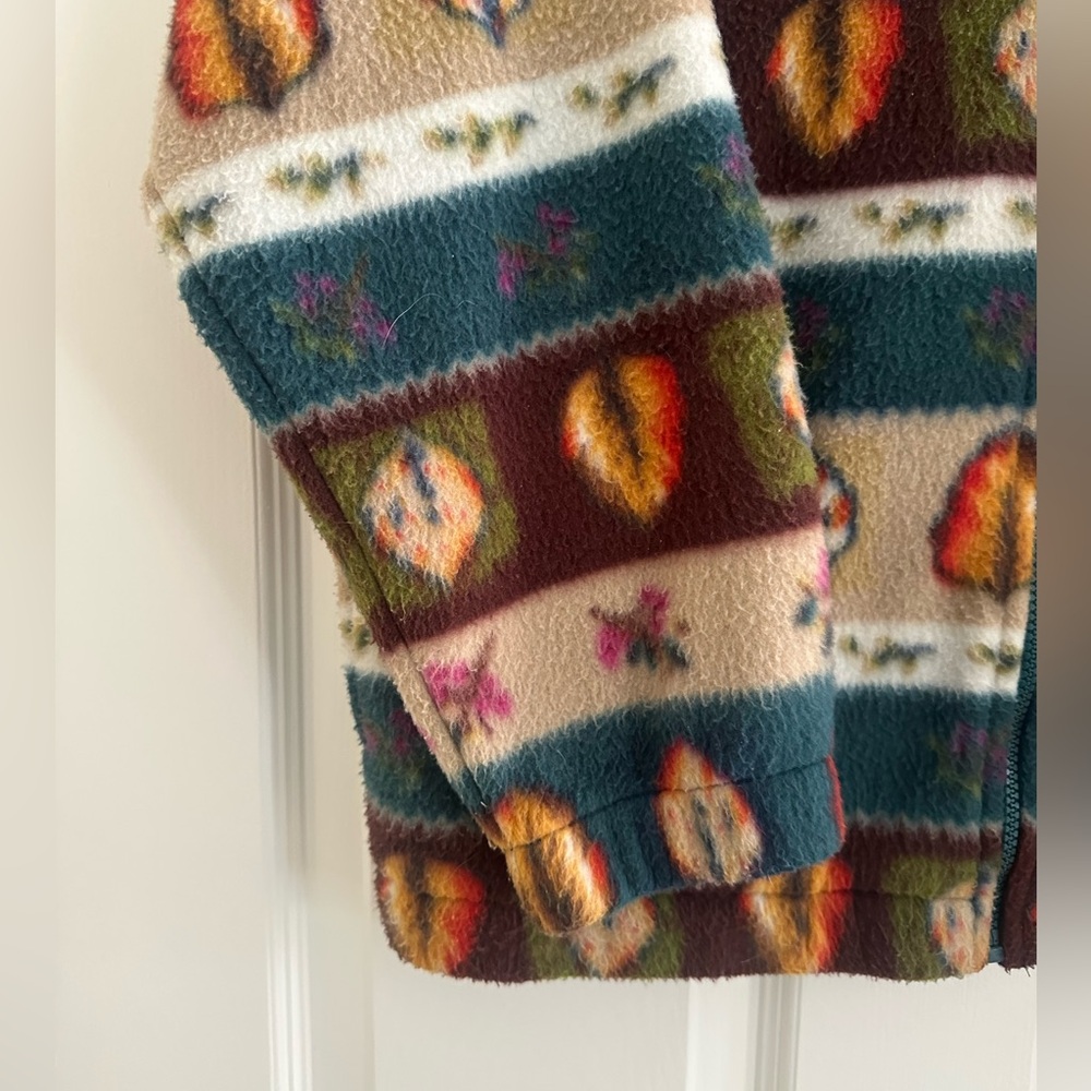 Alfred Dunner Multicolor Leaf Pattern Fleece Jack… - image 2